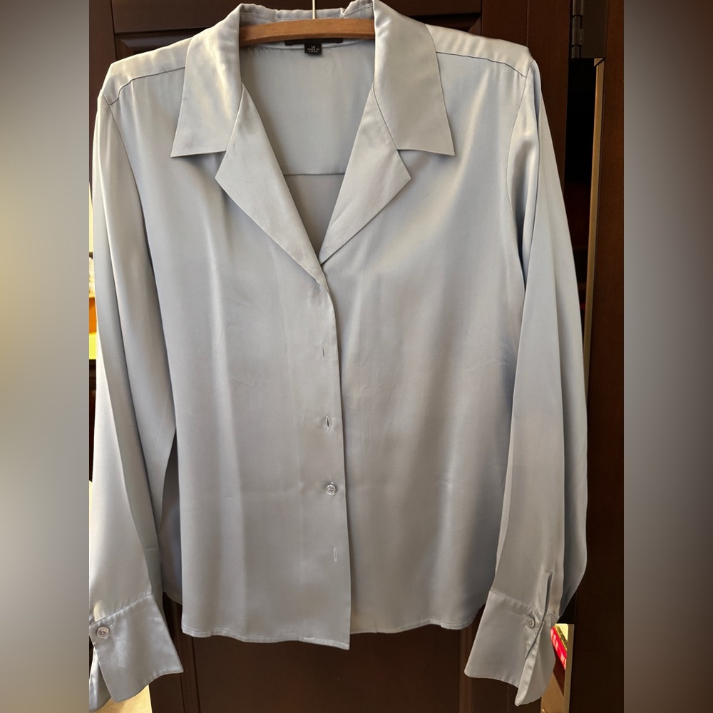 Beautiful Like-new 100% Silk LS Blouse Sz 14